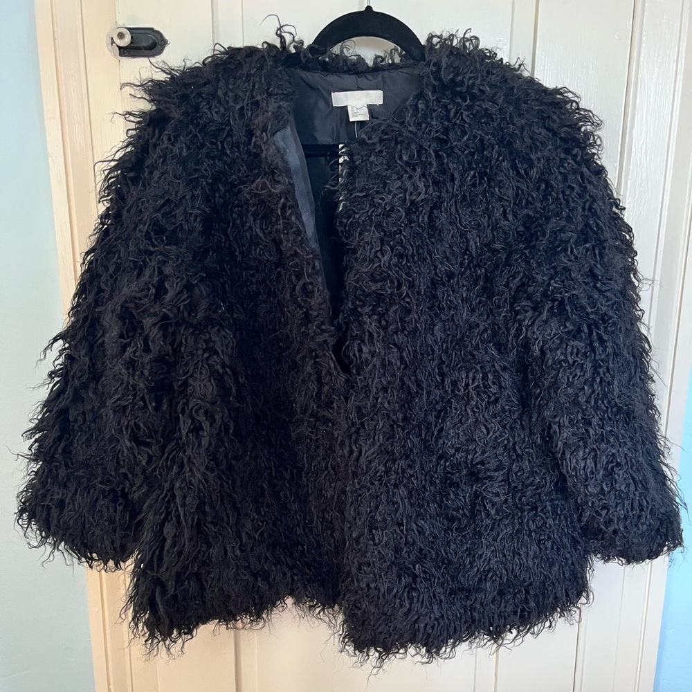 NWT H&M Black Faux Fur Jacket